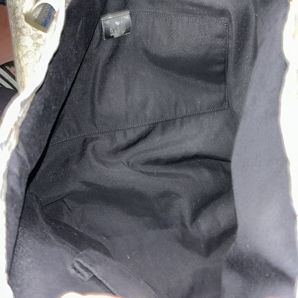 Gucci GG Silver Nylon open tote bag with green,blue,cream nylon stripes - Picture 15 of 17